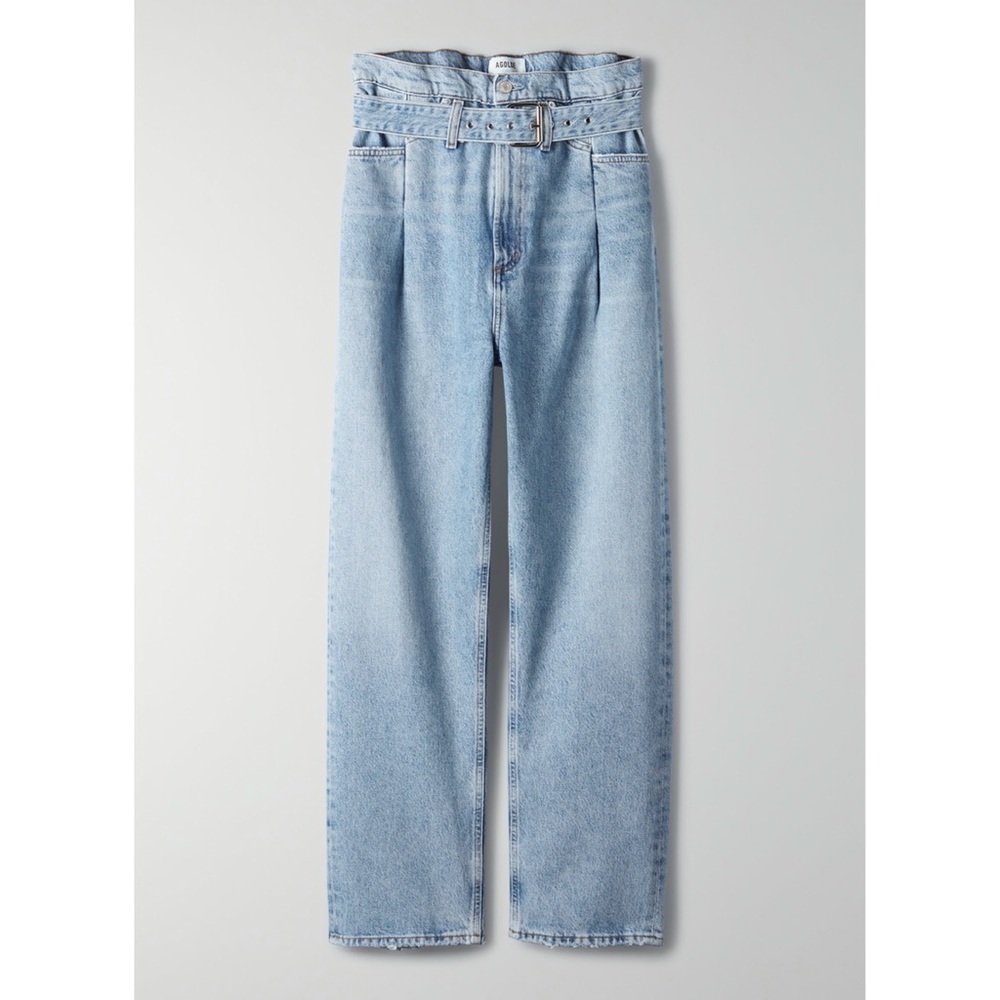 Agolde Light Blue High-Rise Paperbag Jeans - Picture 5 of 14